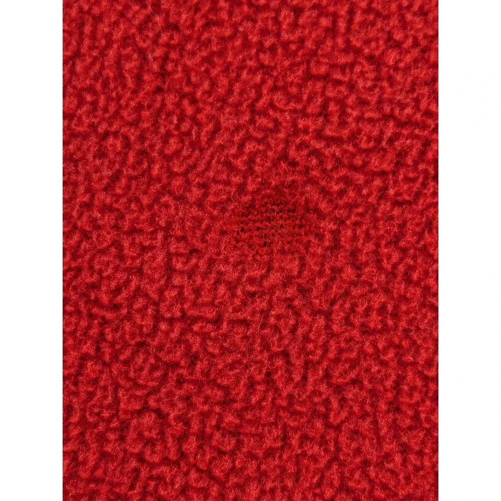 The North Face Mens Large Red Quarter Zip Fleece Pullover Grey Chest Pocket L